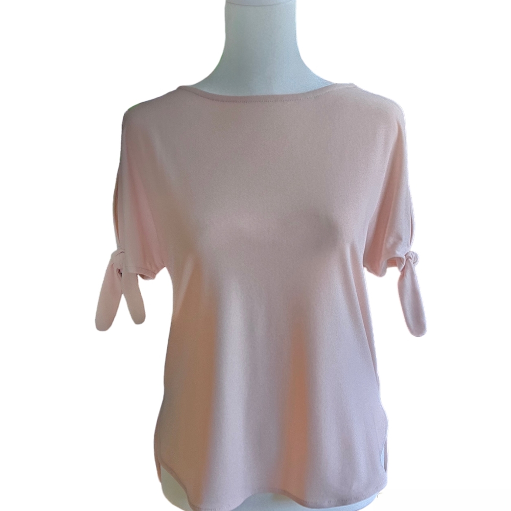 Bar III Short Sleeve Ballet Pink Blouse NWT Size XXS